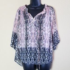 Bar III Long Sleeve Sheer Top